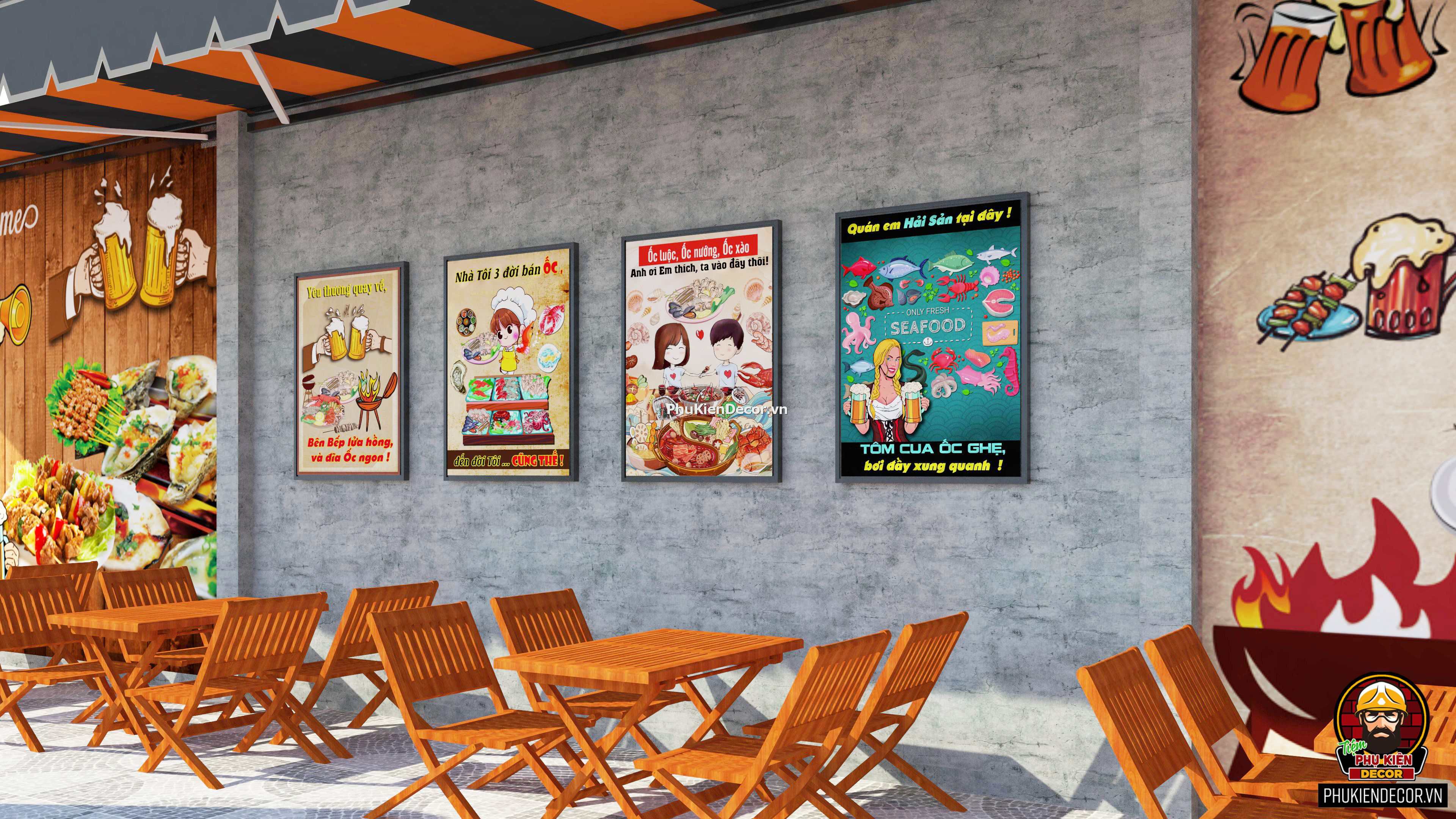 Tranh treo quán ỐC đẹp Tranh treo quán ỐC đẹp