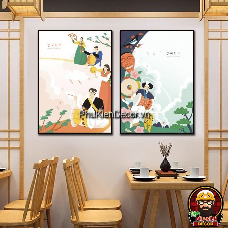 Tranh treo tường 3D phong cách đậm chất Hàn Quốc Tranh treo tường 3D phong cách đậm chất Hàn Quốc