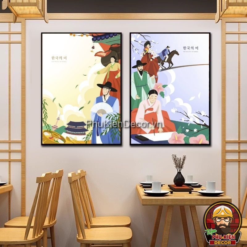 Tranh treo tường 3D phong cách đậm chất Hàn Quốc Tranh treo tường 3D phong cách đậm chất Hàn Quốc