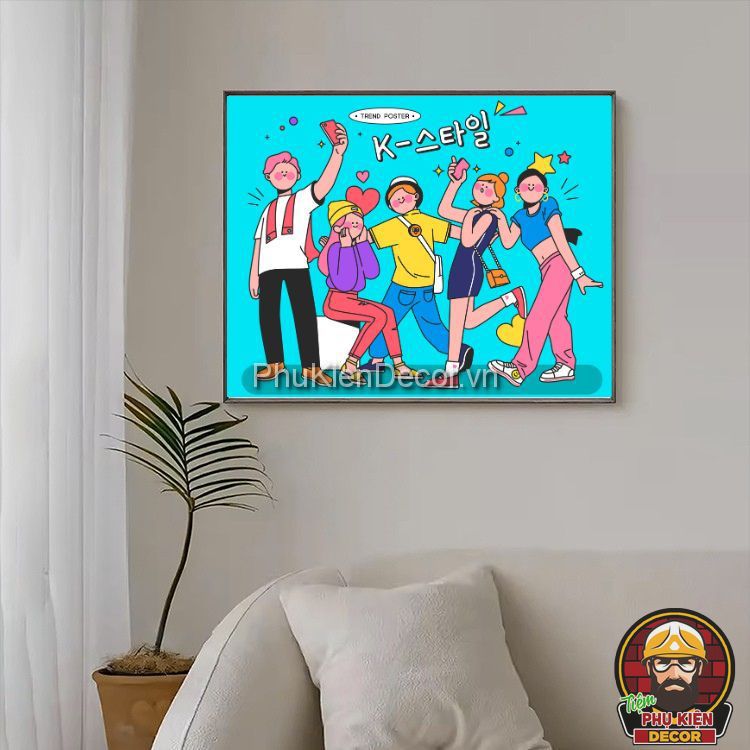 Tranh treo tường 3D phong cách Hàn Quốc trẻ trung, năng động dành cho các quán cà phê, trà đạo Tranh treo tường 3D phong cách Hàn Quốc trẻ trung, năng động dành cho các quán cà phê, trà đạo