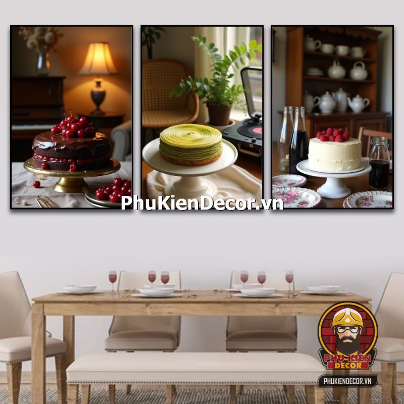 Trang trí tranh treo tường cửa hàng bánh kem phong cách Vintage Trang trí tranh treo tường cửa hàng bánh kem phong cách Vintage