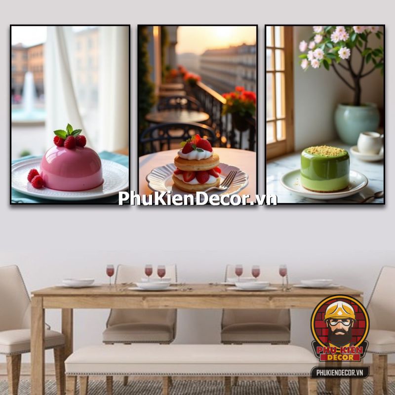 Trang trí tranh treo tường cửa hàng bánh kem phong cách Vintage Trang trí tranh treo tường cửa hàng bánh kem phong cách Vintage