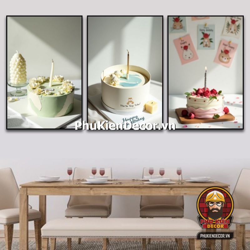 Trang trí tranh treo tường cửa hàng bánh kem thanh lịch và sang trọng Trang trí tranh treo tường cửa hàng bánh kem thanh lịch và sang trọng