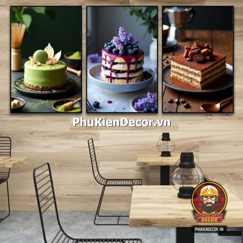 Trang trí tranh treo tường cửa hàng bánh kem phong cách Vintage Trang trí tranh treo tường cửa hàng bánh kem phong cách Vintage