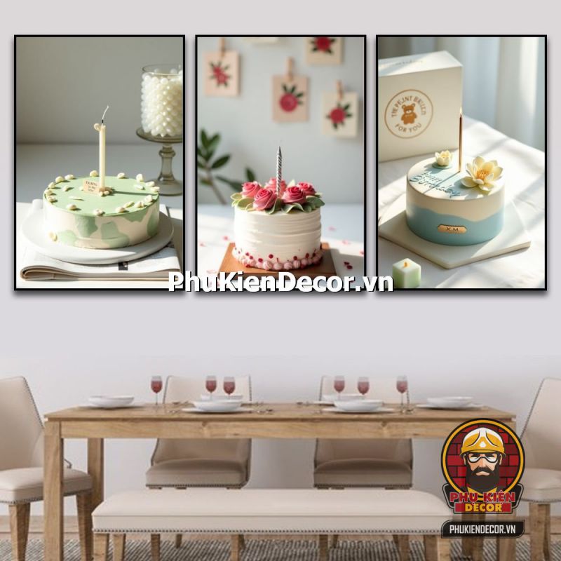 Trang trí tranh treo tường cửa hàng bánh kem thanh lịch và sang trọng Trang trí tranh treo tường cửa hàng bánh kem thanh lịch và sang trọng