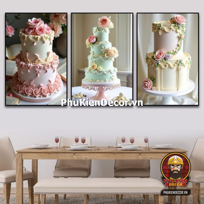 Trang trí tranh treo tường cửa hàng bánh kem thanh lịch và sang trọng Trang trí tranh treo tường cửa hàng bánh kem thanh lịch và sang trọng