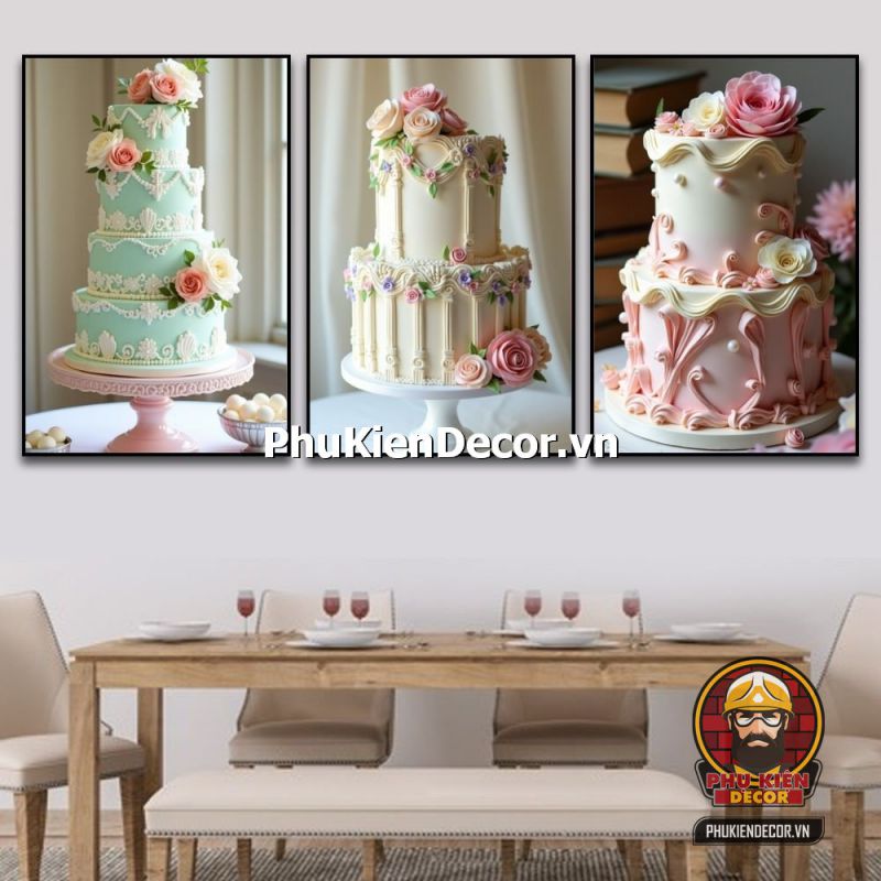 Trang trí tranh treo tường cửa hàng bánh kem thanh lịch và sang trọng Trang trí tranh treo tường cửa hàng bánh kem thanh lịch và sang trọng