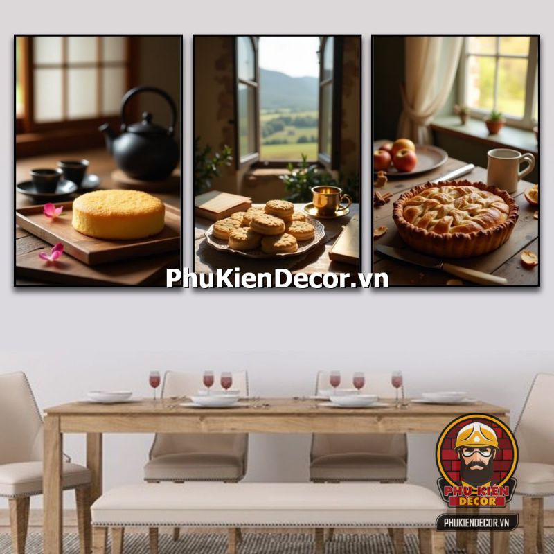 Trang trí tranh treo tường cửa hàng bánh kem phong cách Vintage Trang trí tranh treo tường cửa hàng bánh kem phong cách Vintage