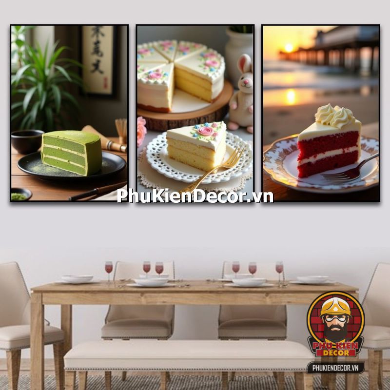 Trang trí tranh treo tường cửa hàng bánh kem phong cách Vintage Trang trí tranh treo tường cửa hàng bánh kem phong cách Vintage