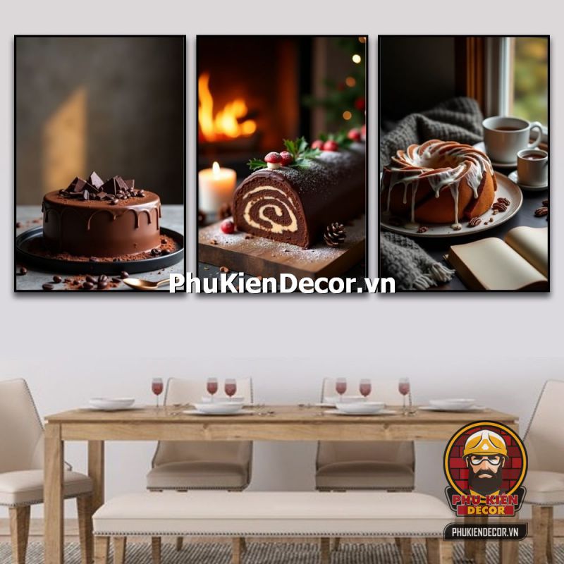 Trang trí tranh treo tường cửa hàng bánh kem phong cách Vintage Trang trí tranh treo tường cửa hàng bánh kem phong cách Vintage