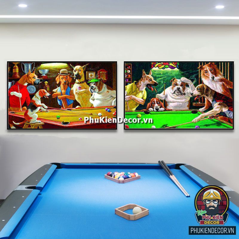 Tranh treo tường Club Billiards siêu ấn tượng với các hình ảnh đậm nét Phương Tây