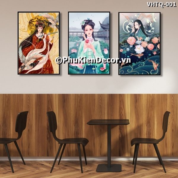 Tranh treo tường những cô gái dịu dàng, đằm thắm trong trang phục sườn xám biểu tượng cho văn hóa Trung Quốc Tranh treo tường những cô gái dịu dàng, đằm thắm trong trang phục sườn xám biểu tượng cho văn hóa Trung Quốc