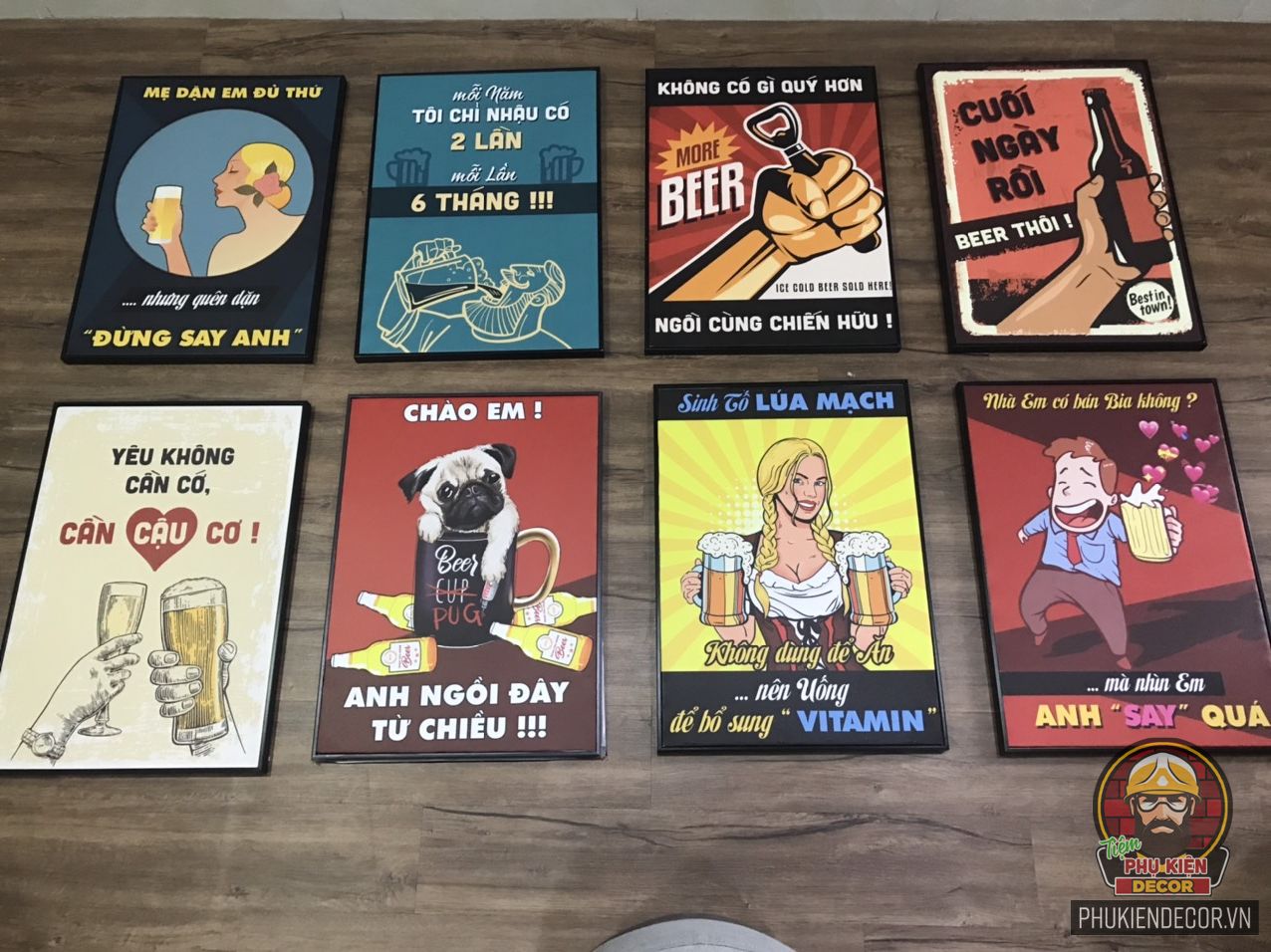 Tranh treo tường Cafe Bia trang trí