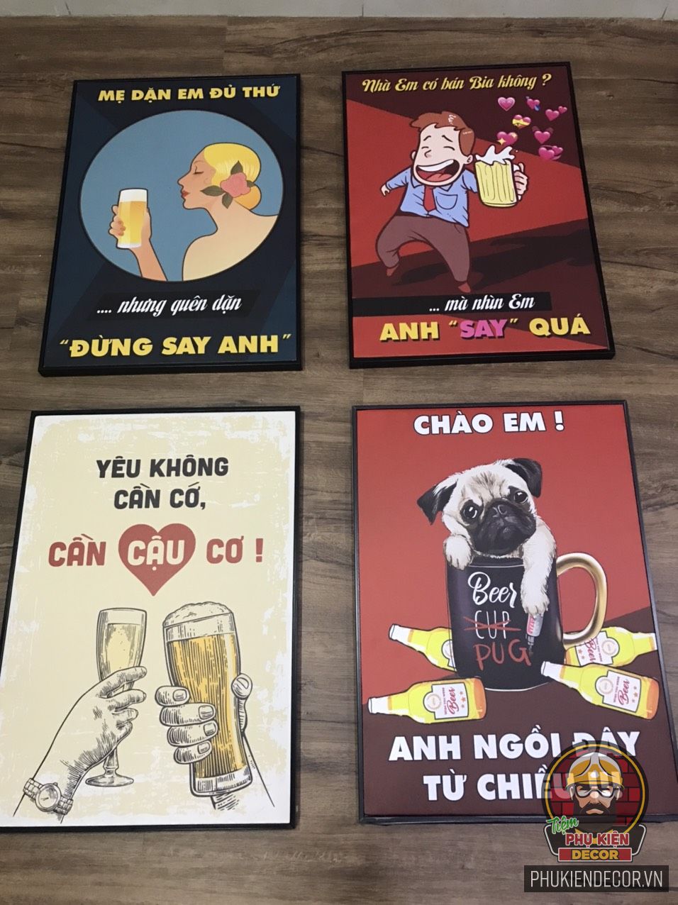 Tranh treo tường trang trí quán Cafe Bia Tranh treo tường trang trí quán Cafe Bia