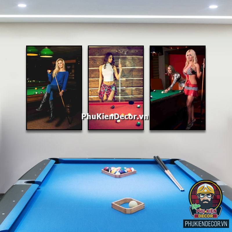 Tranh treo tường Club Billiards siêu ấn tượng với các hình ảnh đậm nét Phương Tây
