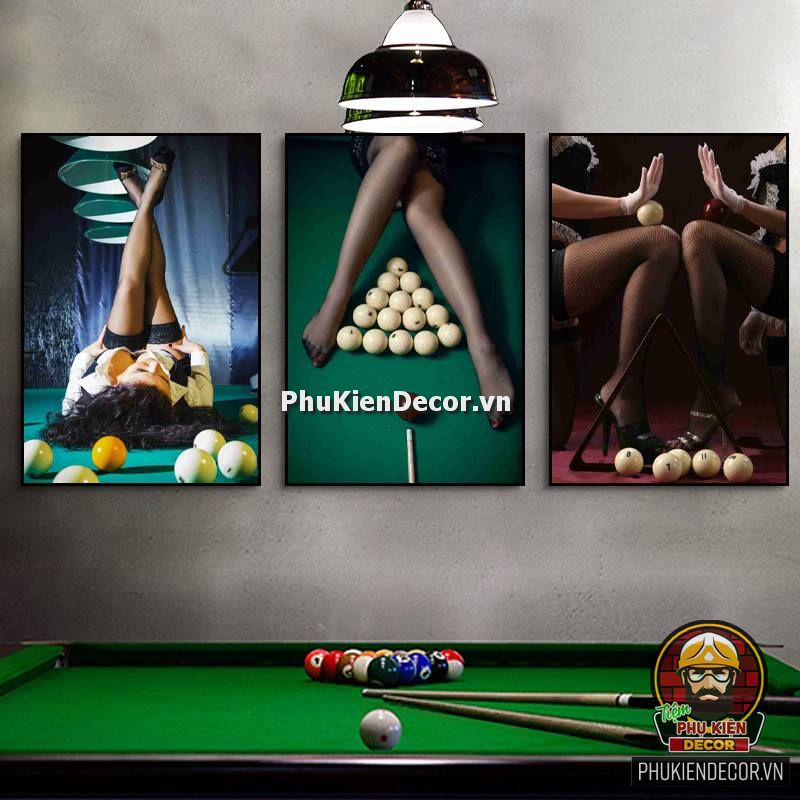 Tranh treo tường Club Billiards siêu ấn tượng với các hình ảnh đậm nét Phương Tây