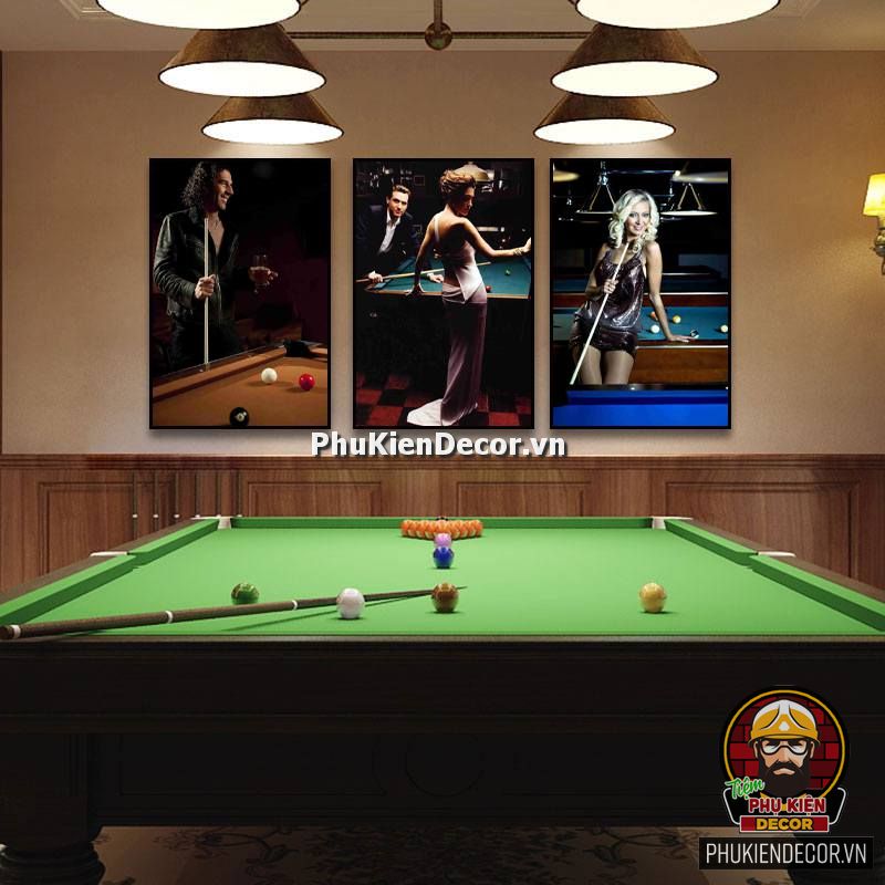 Tranh treo tường Club Billiards siêu ấn tượng với các hình ảnh đậm nét Phương Tây