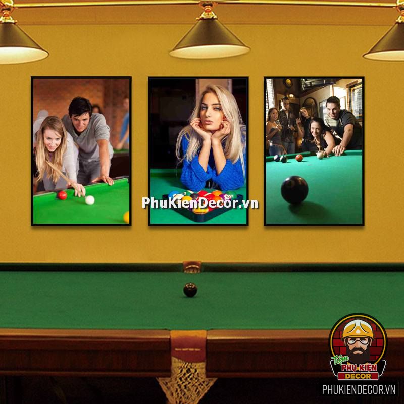 Tranh treo tường Club Billiards siêu ấn tượng với các hình ảnh đậm nét Phương Tây