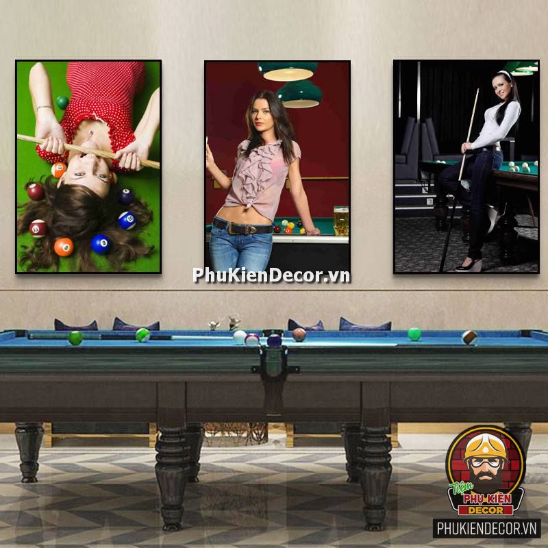 Tranh treo tường Club Billiards siêu ấn tượng với các hình ảnh đậm nét Phương Tây
