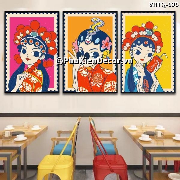 Tranh trang trí những cô gái đáng yêu, tinh nghich trong trang phục cách tân hiện đại, ấn tượng Tranh trang trí những cô gái đáng yêu, tinh nghich trong trang phục cách tân hiện đại, ấn tượng