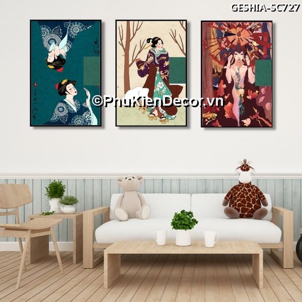 Tranh treo tường trang trí quán nhà hàng Nhật Bản phong cách Geishia toát đầy vẻ đẹp quyến rũ, khí chất  Tranh treo tường trang trí quán nhà hàng Nhật Bản phong cách Geishia toát đầy vẻ đẹp quyến rũ, khí chất