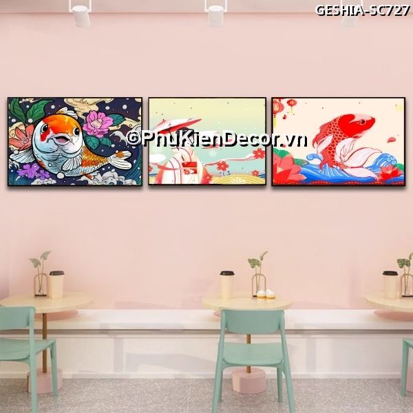 Tranh treo tường các cô gái Geishia đẹp, dịu dàng trong cảnh hoa anh đào rơi lãng mạn Tranh treo tường các cô gái Geishia đẹp, dịu dàng trong cảnh hoa anh đào rơi lãng mạn