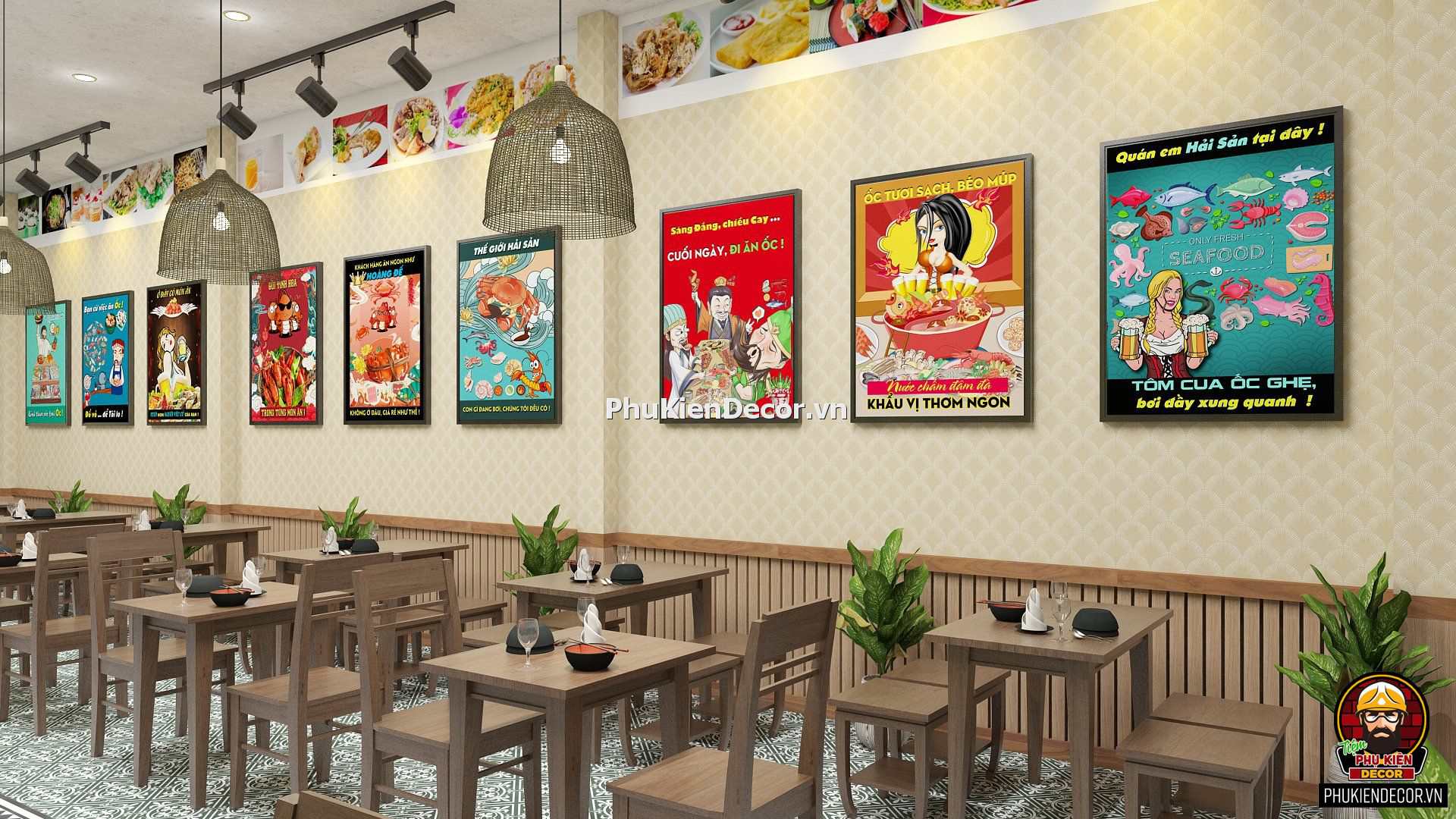 Quán Nhậu không chỉ là nơi để uống và ăn uống mà còn là một nơi để tận hưởng những bức tranh treo tường độc đáo. Hình ảnh này sẽ giúp bạn khám phá những bức tranh tuyệt vời này.