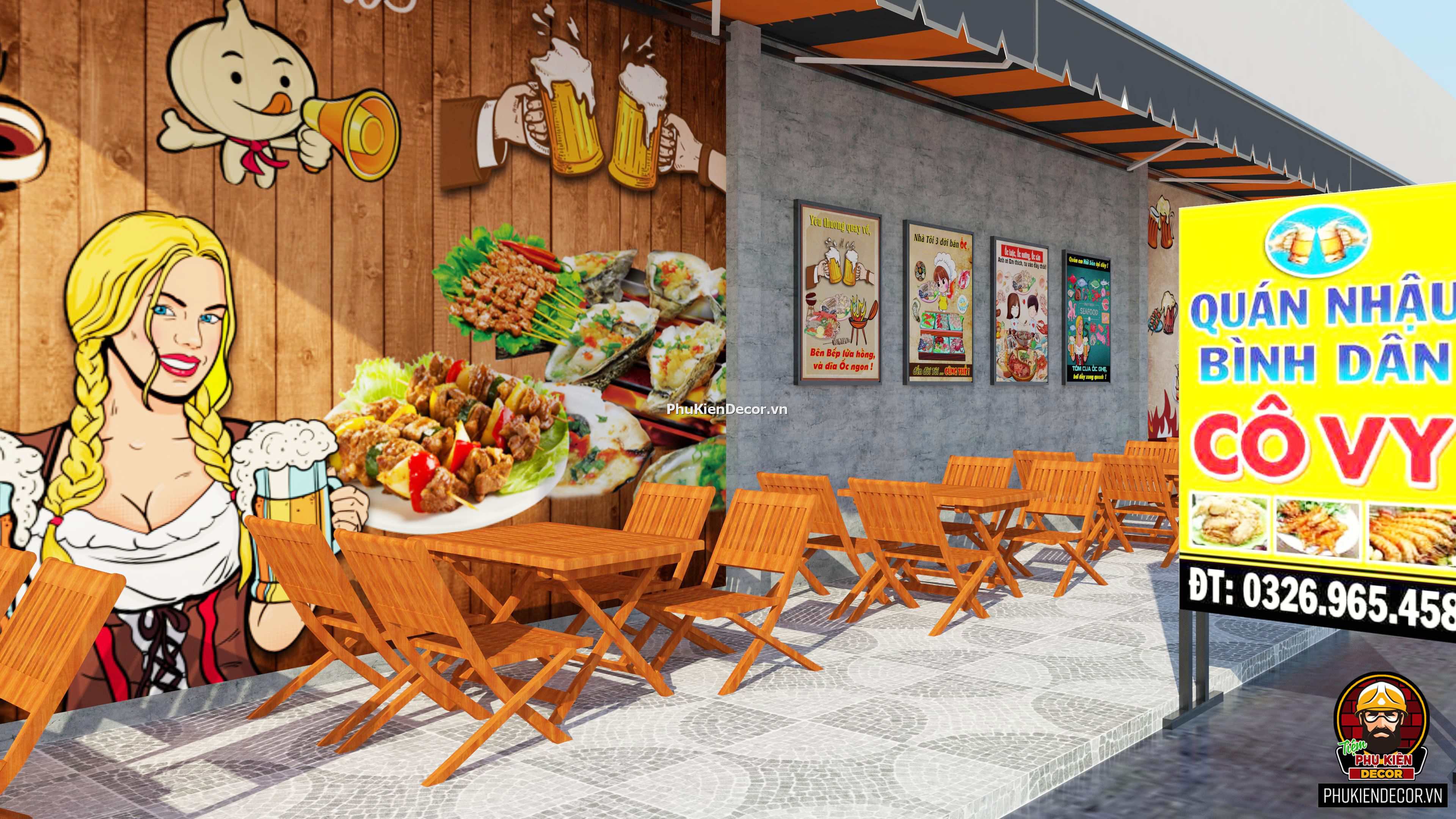 Tranh treo tường trang trí quán nhậu Hải sản Tranh treo tường trang trí quán nhậu Hải sản