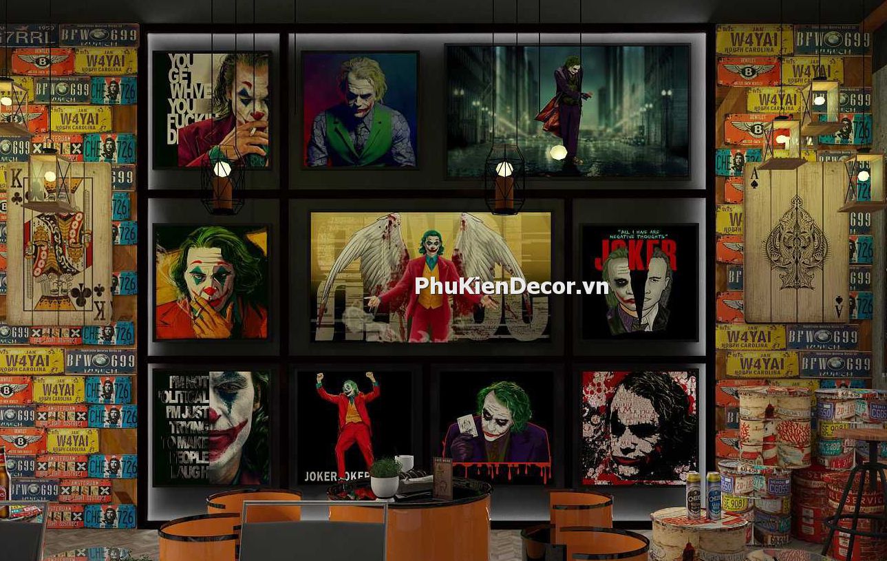 Tranh treo tường Joker Harley Quiin trang trí Tranh treo tường Joker Harley Quiin trang trí