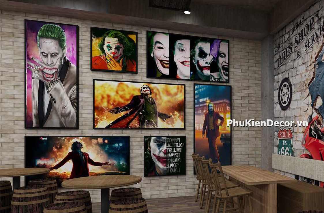 Tranh treo tường Joker Harley Quiin trang trí Tranh treo tường Joker Harley Quiin trang trí