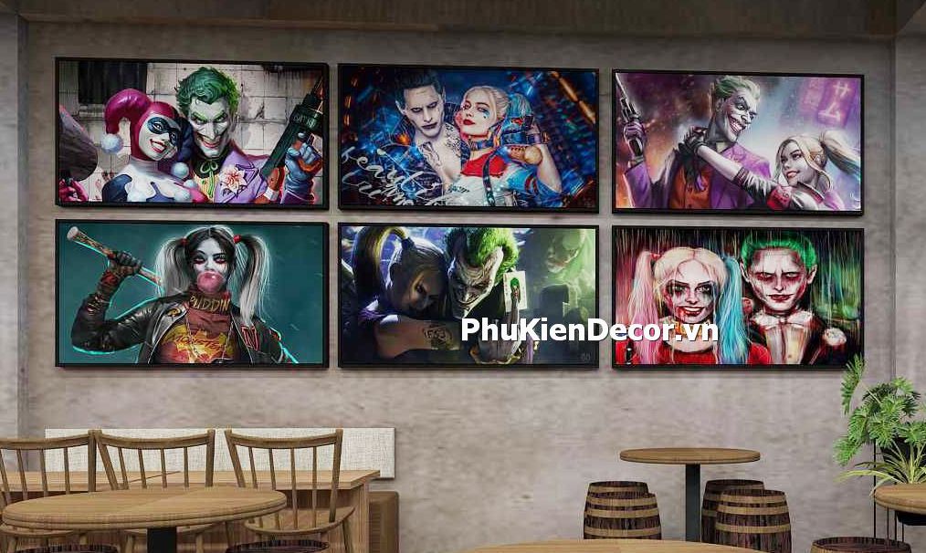 Tranh treo tường Joker Harley Quiin trang trí Tranh treo tường Joker Harley Quiin trang trí