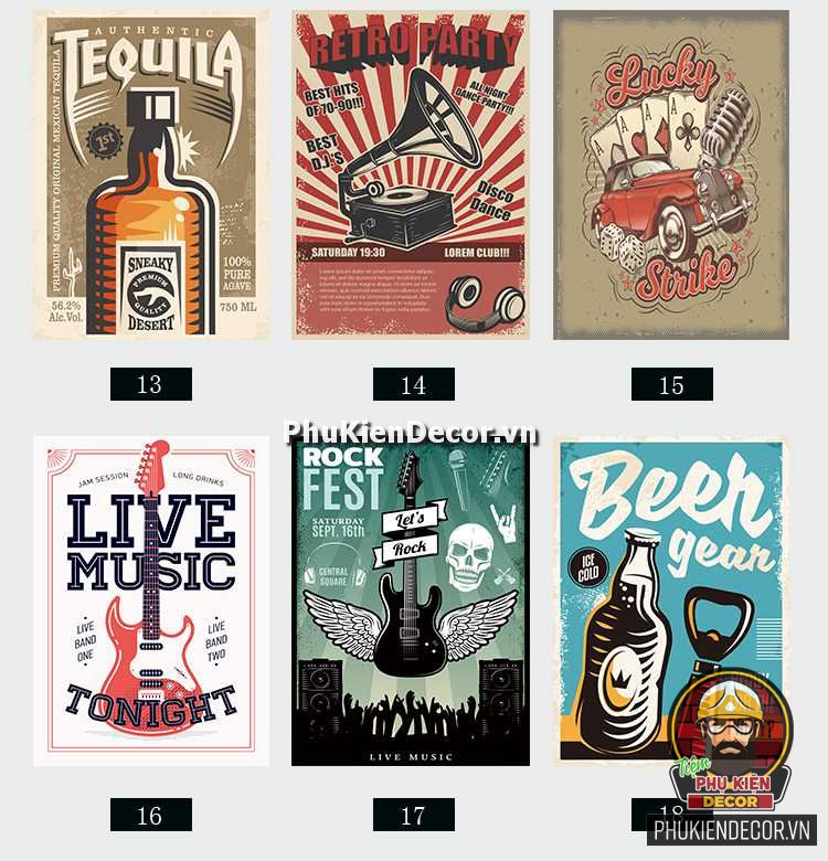 Tranh treo tường quán Beer phong cách Vintage, Retro sang trọng Tranh treo tường quán Beer phong cách Vintage, Retro sang trọng