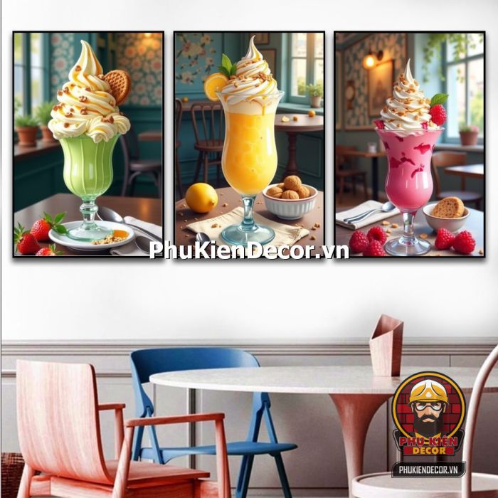 Tranh quán kem trang trí đẹp, hấp dẫn mang họa tiết ấn tượng  Tranh quán kem trang trí đẹp, hấp dẫn mang họa tiết ấn tượng