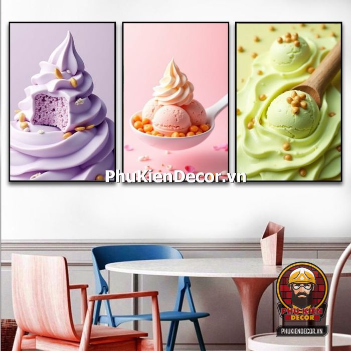 Mẫu tranh trang trí quán kem mới nhất Mẫu tranh trang trí quán kem mới nhất
