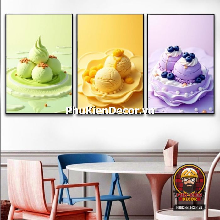 Mẫu tranh trang trí quán kem mới nhất Mẫu tranh trang trí quán kem mới nhất