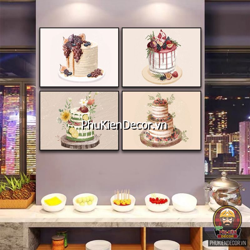 Tranh treo tường tiệm bánh ngọt trang trí độc đáo Tranh treo tường tiệm bánh ngọt trang trí độc đáo