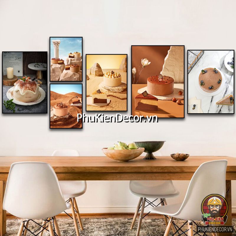 Bộ tranh treo tường tiệm bánh sinh nhật màu sắc sặc sỡ Bộ tranh treo tường tiệm bánh sinh nhật màu sắc sặc sỡ