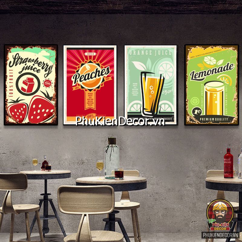 Hinh ảnh tranh treo tường quán Cafe, Beer tạo điểm nhấn cho quán