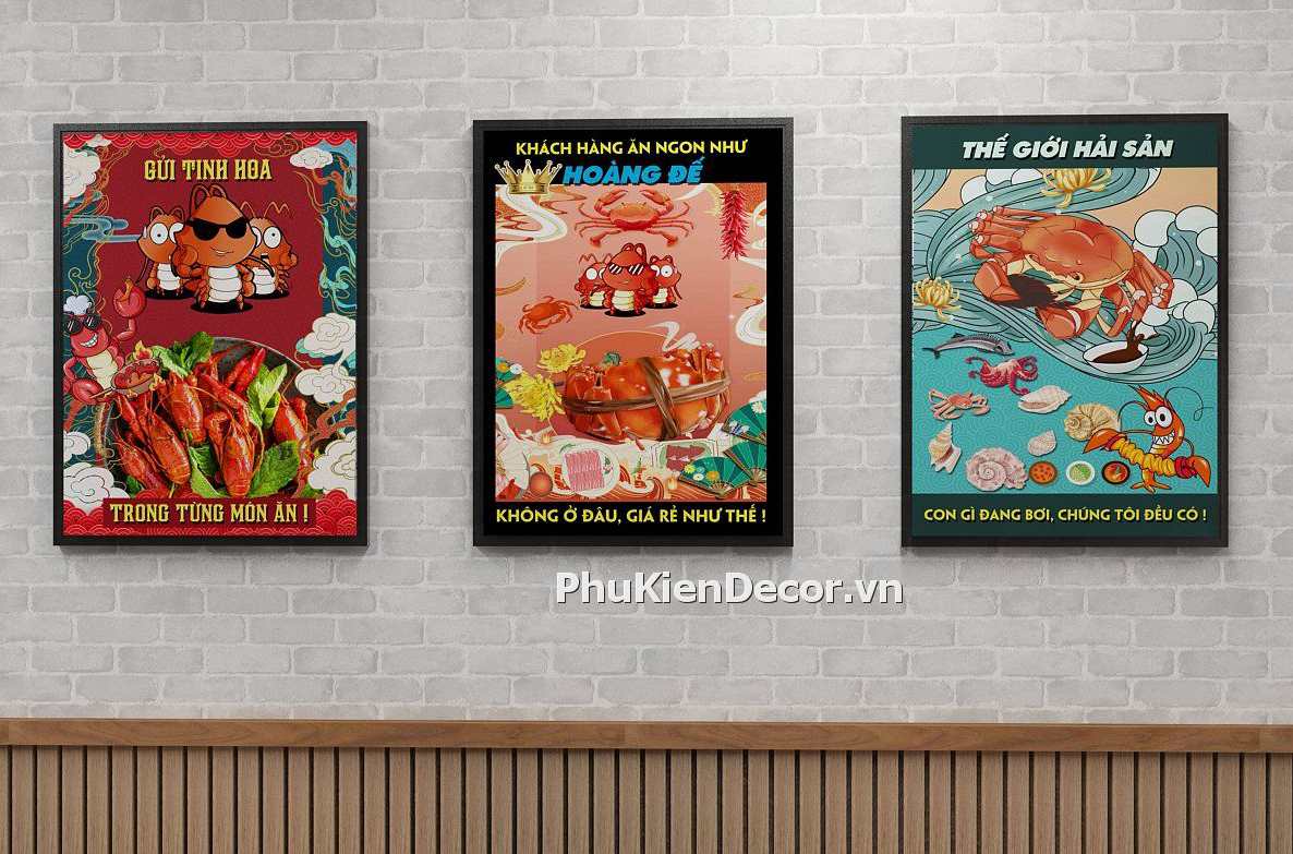 Tranh treo tường trang trí quán Hải Sản Ốc đẹp Tranh treo tường trang trí quán Hải Sản Ốc đẹp