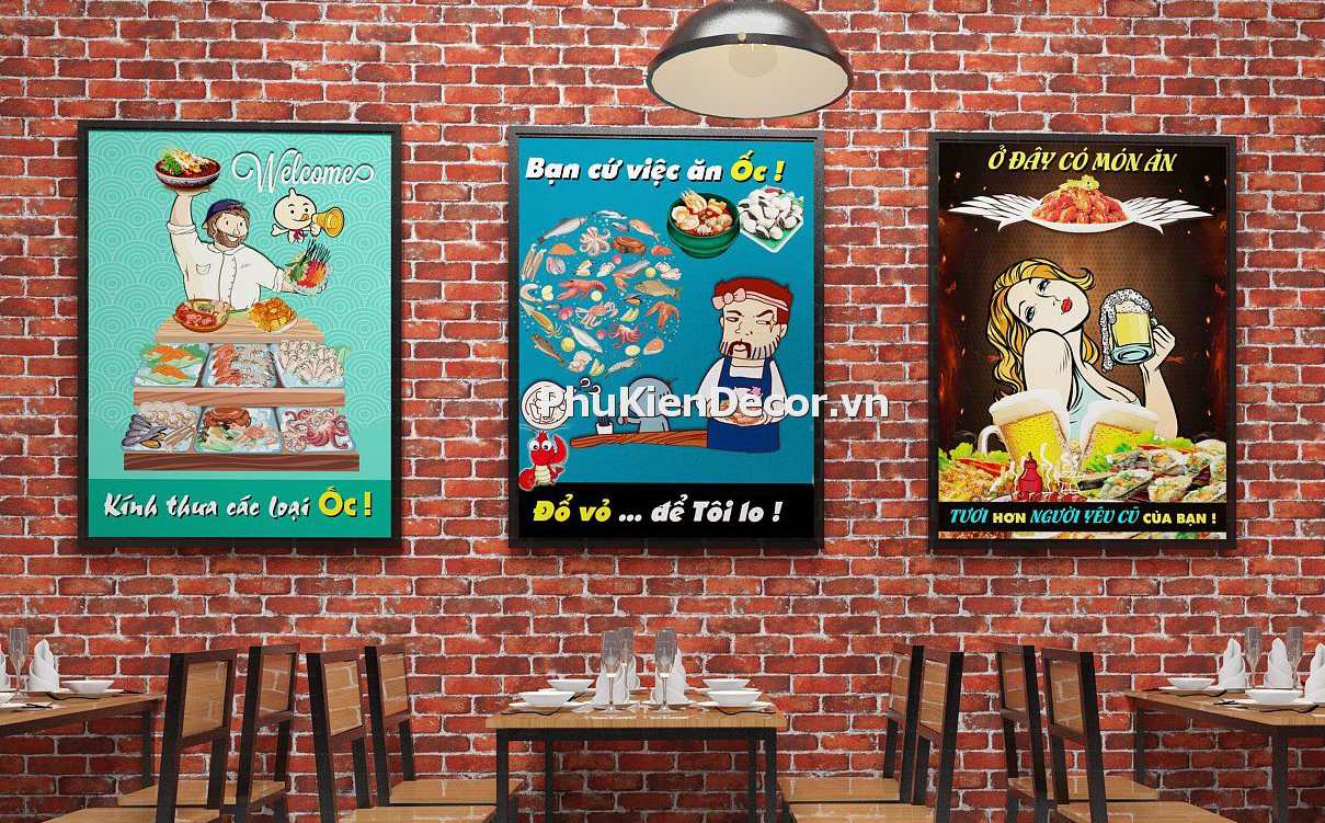 Tranh treo tường trang trí quán Nhậu, Ốc, Hải sản Tranh treo tường trang trí quán Nhậu, Ốc, Hải sản