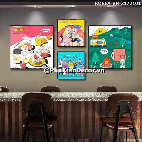 Tranh treo tường phong cách năng động, trẻ trung, nhộn nhịp của cuộc sống hiện đại Hàn Quốc Tranh treo tường phong cách năng động, trẻ trung, nhộn nhịp của cuộc sống hiện đại Hàn Quốc