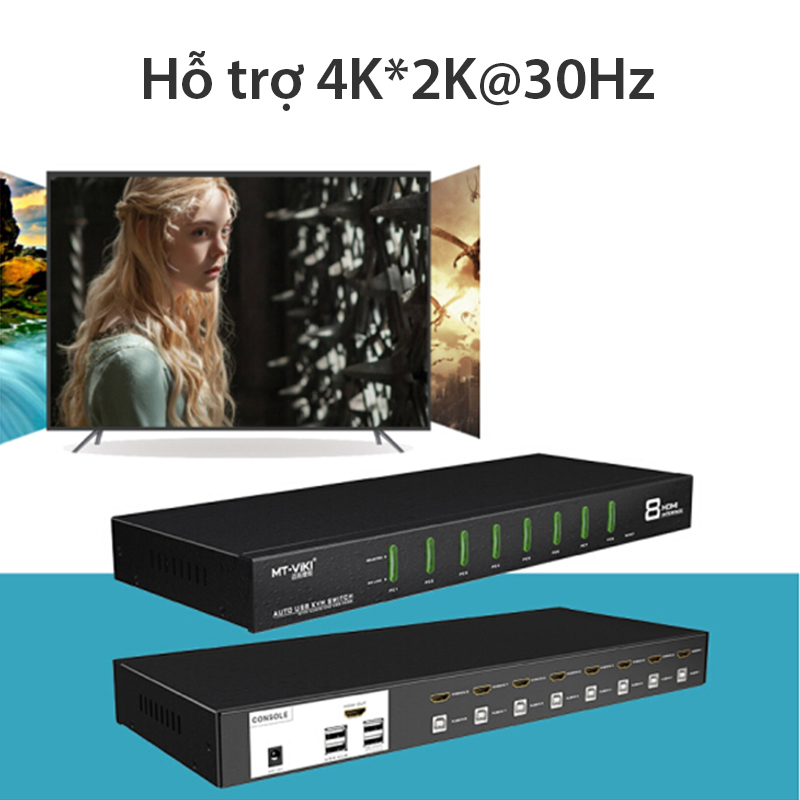 Bộ chia HDMI 8 ra 1 có KVM MT-VIKI MT-0801HK Bộ chia HDMI 8 ra 1 có KVM MT-VIKI MT-0801HK