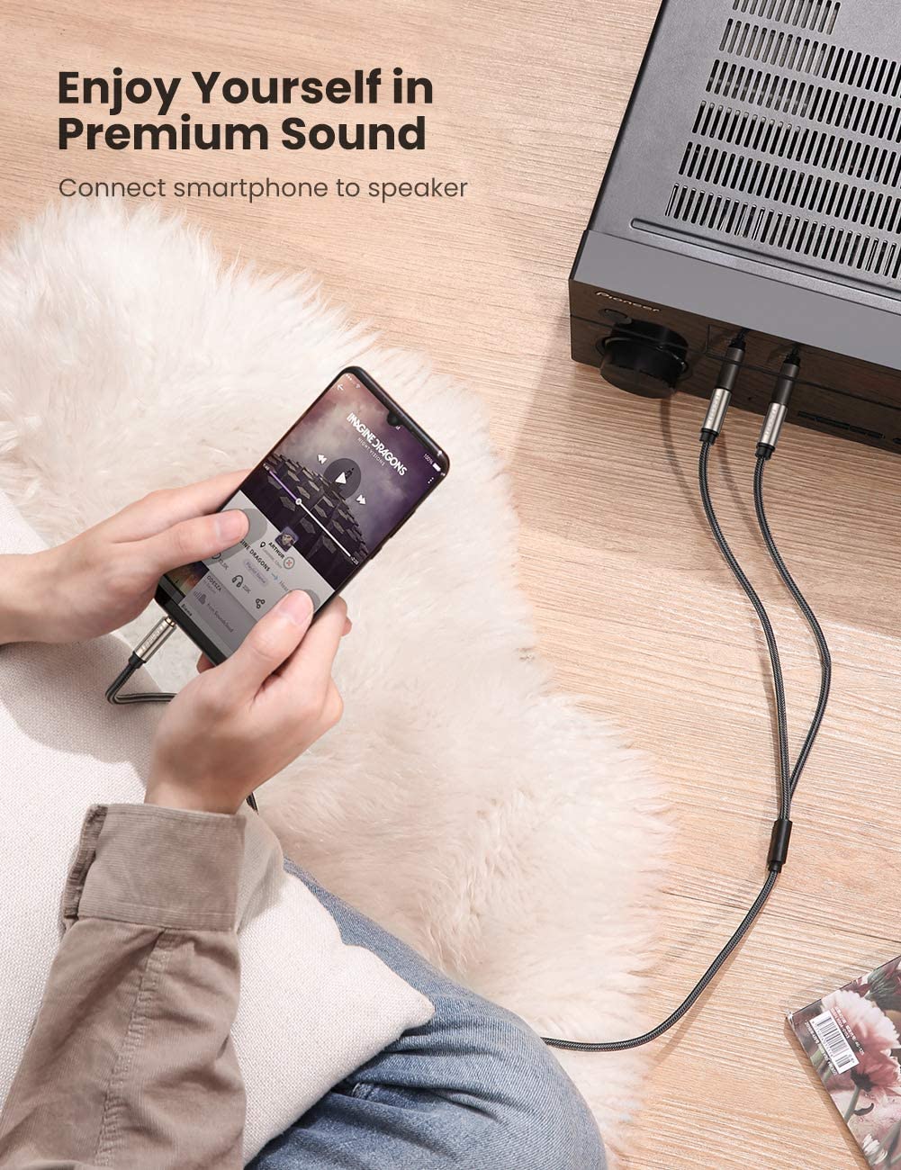 Cáp âm thanh 3.5mm to 2 x 6.5mm dài 2m Ugreen 10615 Cáp âm thanh 3.5mm to 2 x 6.5mm dài 2m Ugreen 10615