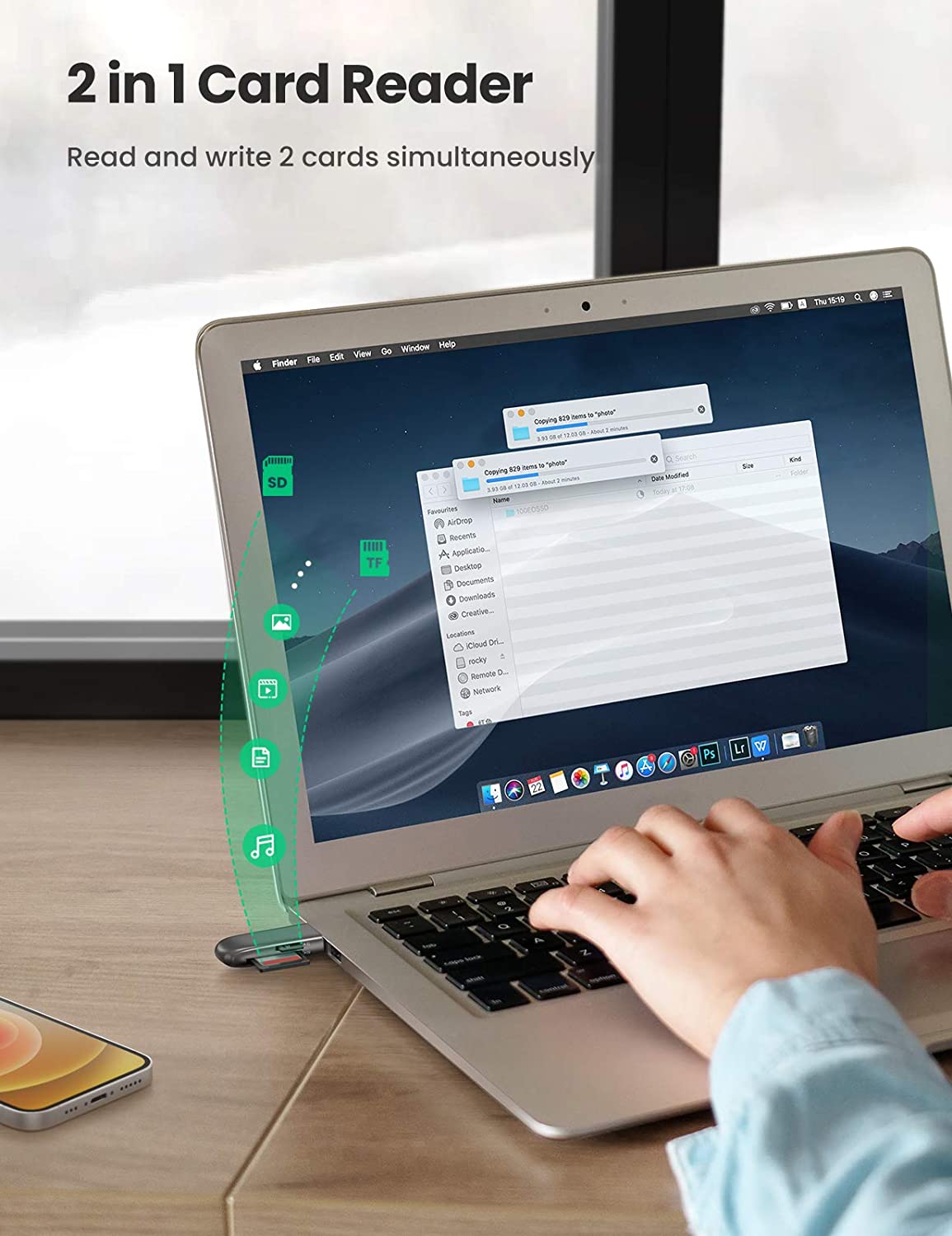 Đầu đọc thẻ USB 3.0 hỗ trợ SD/TF Ugreen 10911 Đầu đọc thẻ USB 3.0 hỗ trợ SD/TF Ugreen 10911
