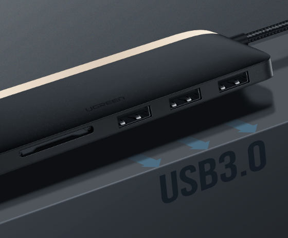 Bộ chuyển đa năng Type C to HDMI+ VGA + USB 3.0 + LAN 1Gbps + Card Reader Ugreen 50988 Bộ chuyển đa năng Type C to HDMI+ VGA + USB 3.0 + LAN 1Gbps + Card Reader Ugreen 50988