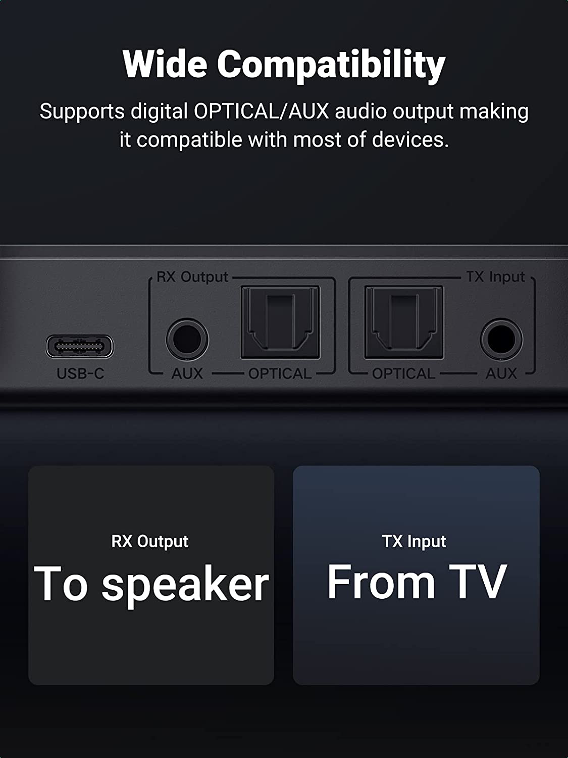 Bộ thu phát âm thanh Bluetooth 5.0 Ugreen 20140 Bộ thu phát âm thanh Bluetooth 5.0 Ugreen 20140