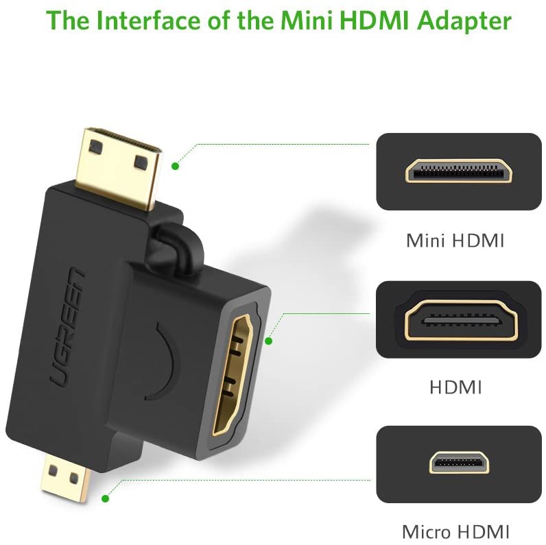 Đầu chuyển HDMI sang Micro HDMI và Mini HDMI Ugreen 20144 Đầu chuyển HDMI sang Micro HDMI và Mini HDMI Ugreen 20144