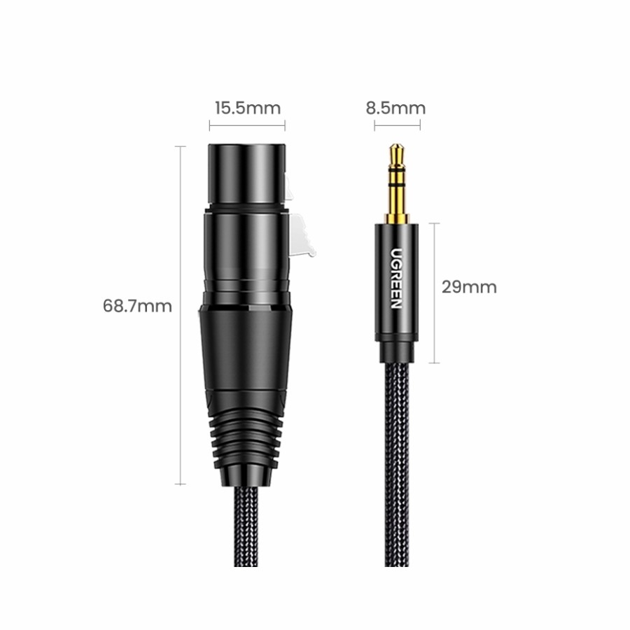 Cáp âm thanh 3.5mm sang Canon (XLR) dài 2m Ugreen 20244 Cáp âm thanh 3.5mm sang Canon (XLR) dài 2m Ugreen 20244