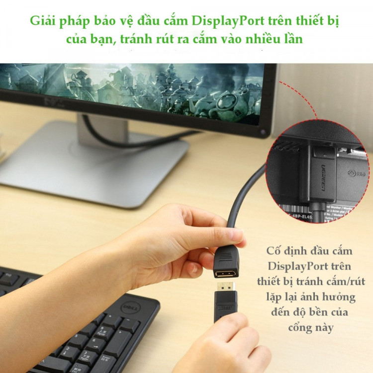 Cáp Displayport nối dài 25 cm Ugreen 20407 Cáp Displayport nối dài 25 cm Ugreen 20407