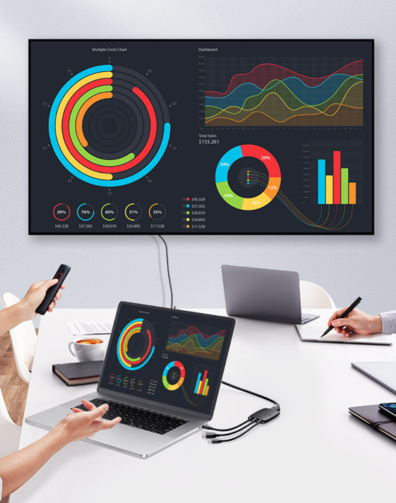 Bộ chuyển Type C + Mini Displayport + HDMI sang HDMI Ugreen 20484 Bộ chuyển Type C + Mini Displayport + HDMI sang HDMI Ugreen 20484